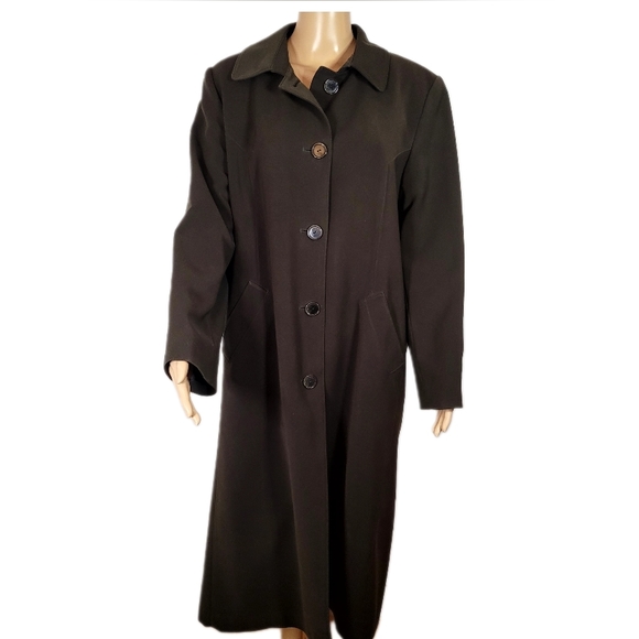 Manteaux Manteaux Womens Trench Coat - Olive, Size 12P - Picture 1 of 8
